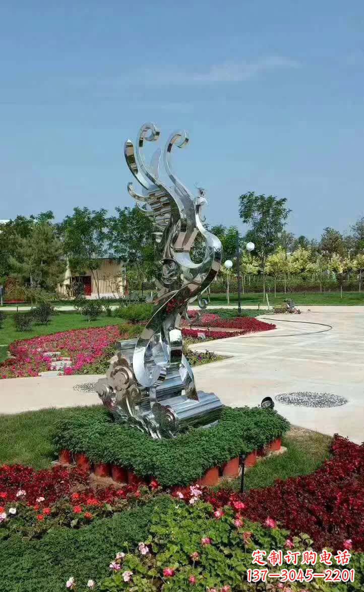 聊城不锈钢凤凰雕塑,精美雕塑装饰公园