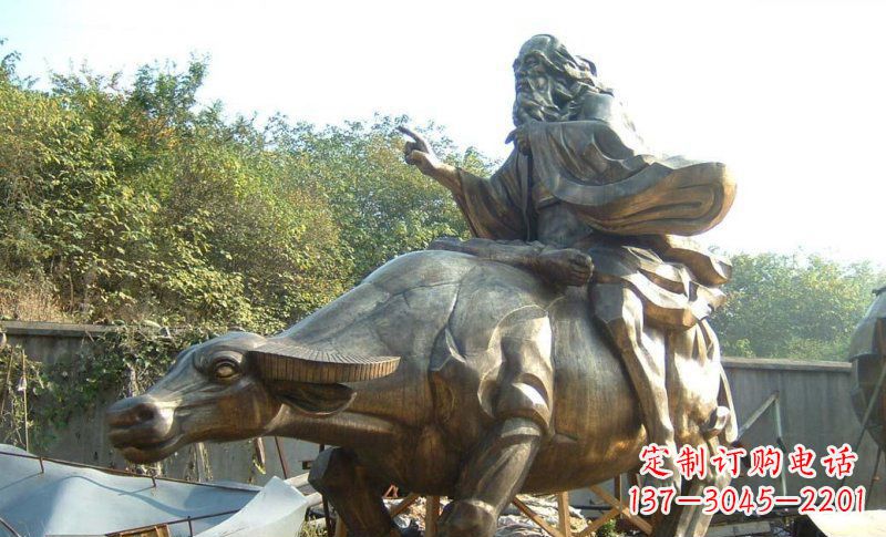 聊城中领雕塑艺术精美大型老子骑牛景观雕塑