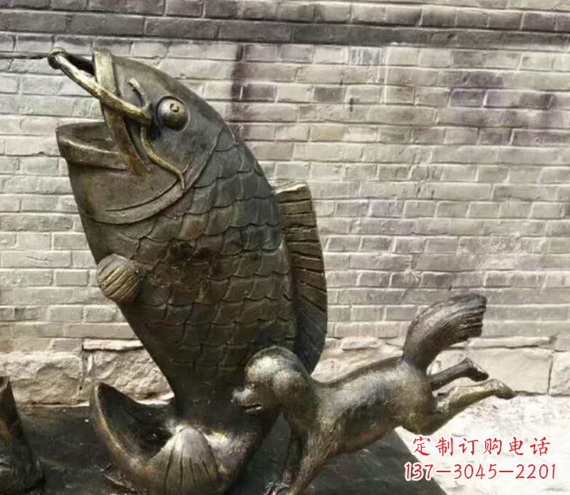 聊城优雅艺术的鲤鱼铜雕