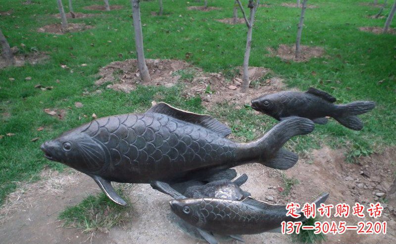 聊城艺术记忆——公园装饰铜雕鲤鱼