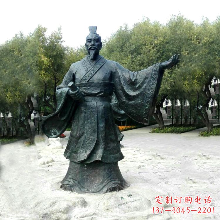 聊城孟子铜雕塑,荟萃战国时期智慧精华