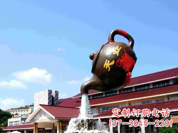 聊城传统铜质茶壶雕塑