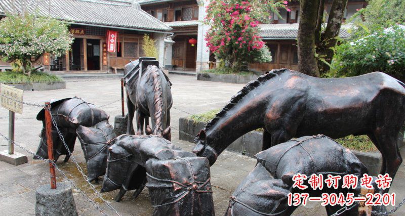 聊城公园马动物铜雕 (7)