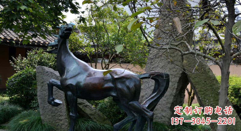 聊城公园马动物铜雕 (6)