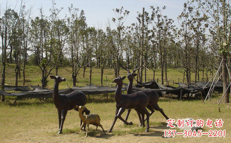 聊城优雅雕塑-梅花鹿铜雕