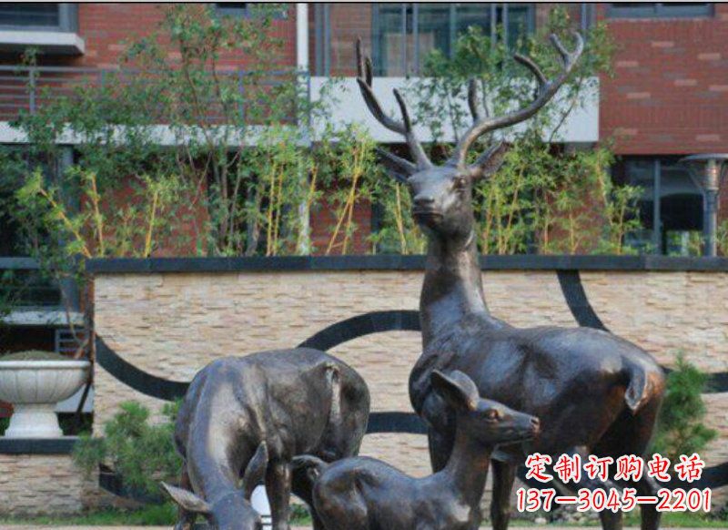 聊城古雅优雅的梅花鹿铜雕