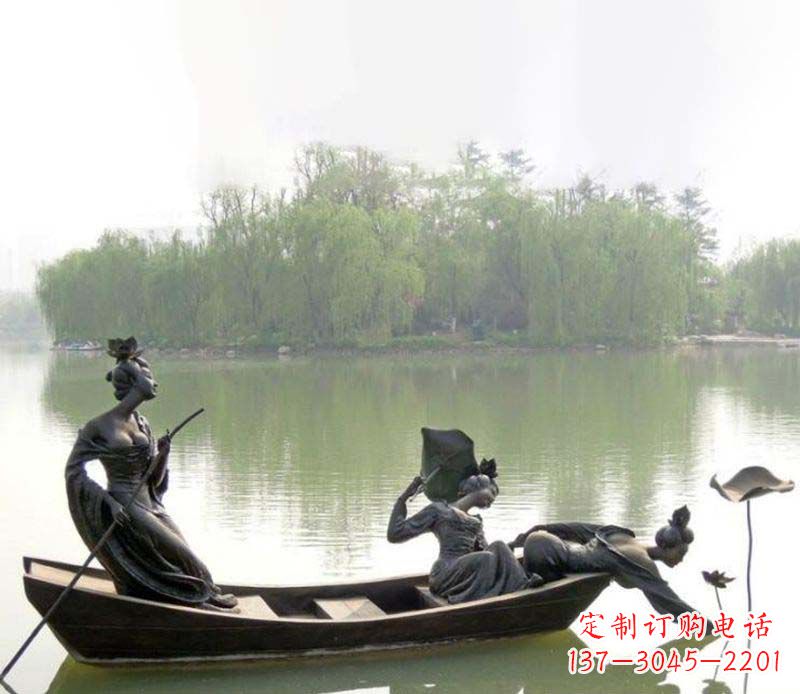 聊城百年静静秀—美女铜雕