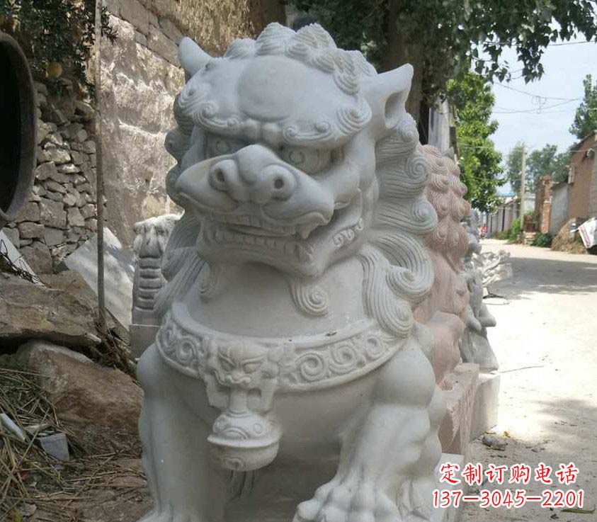 聊城中领雕塑母子狮子石雕