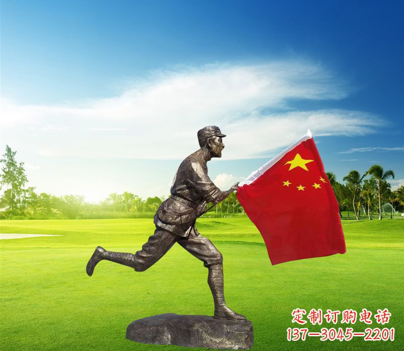 聊城精美国旗铜雕
