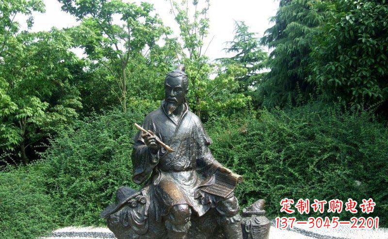 聊城传统风情渔翁铜雕