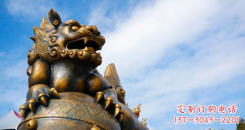 聊城大型铜雕狮子景观装置