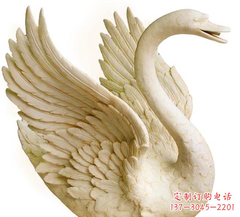 聊城公园喷水天鹅石雕