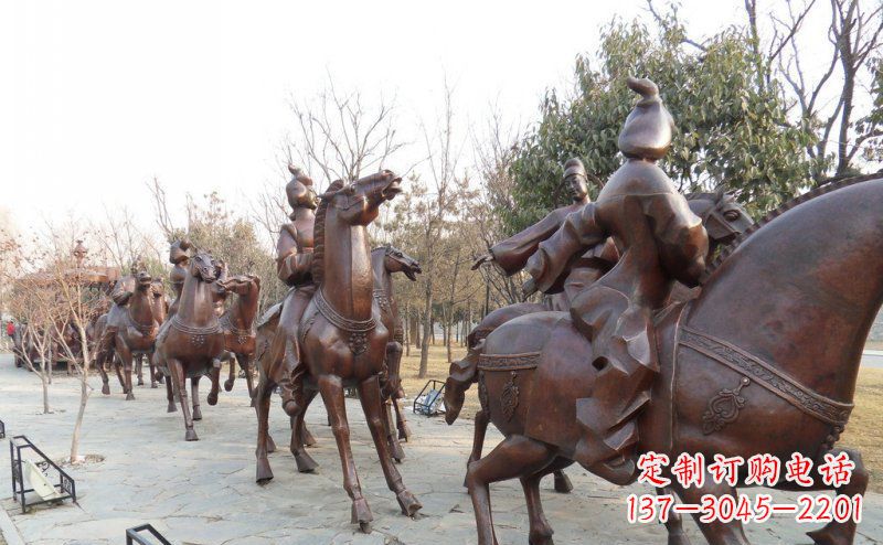 聊城蓬勃向上的骑马雕塑
