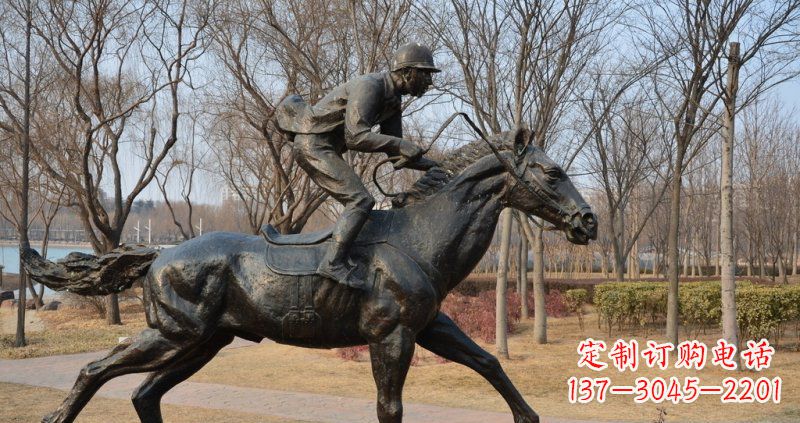 聊城骑马小品铜雕一件完美的艺术精品