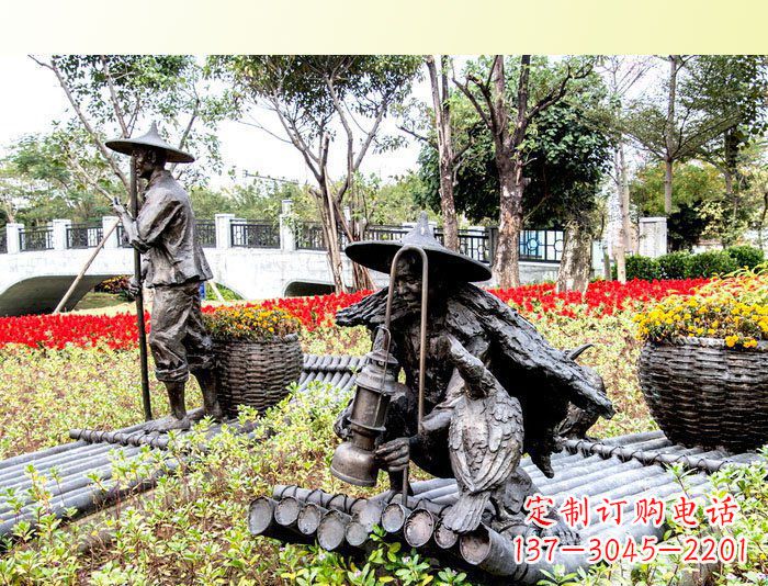 聊城把渔民的生活经历融入雕塑——公园人物渔夫铜雕塑