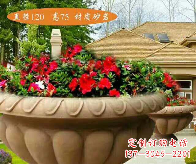 聊城高端砂岩花盆雕塑