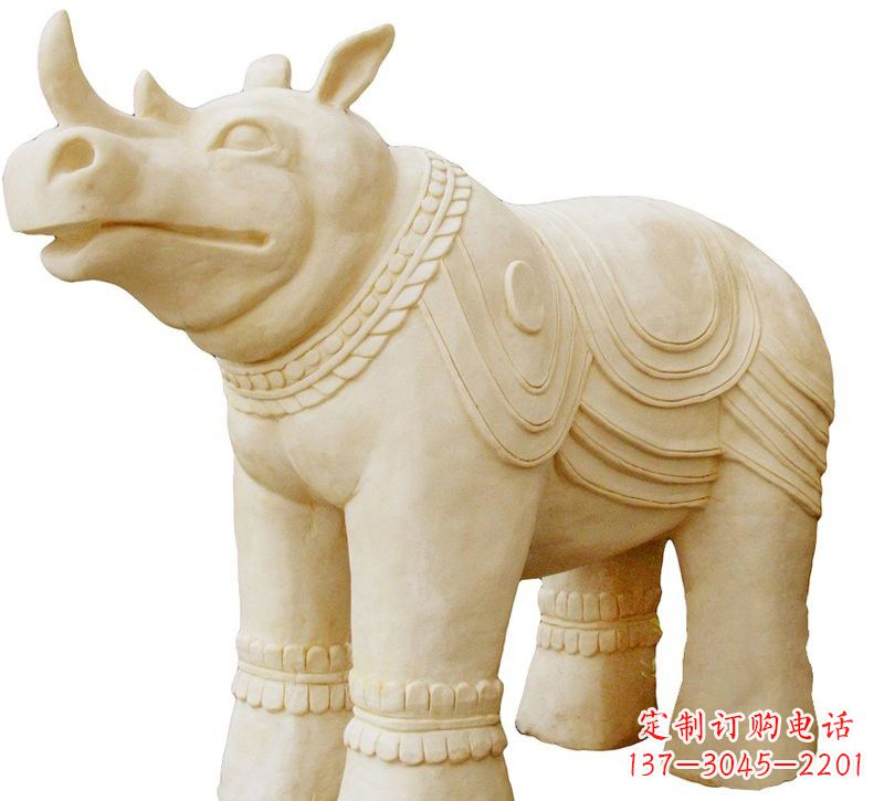 聊城砂岩犀牛雕塑