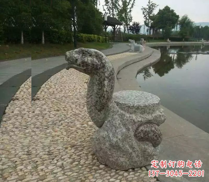 聊城中领雕塑-十二生肖蛇石雕