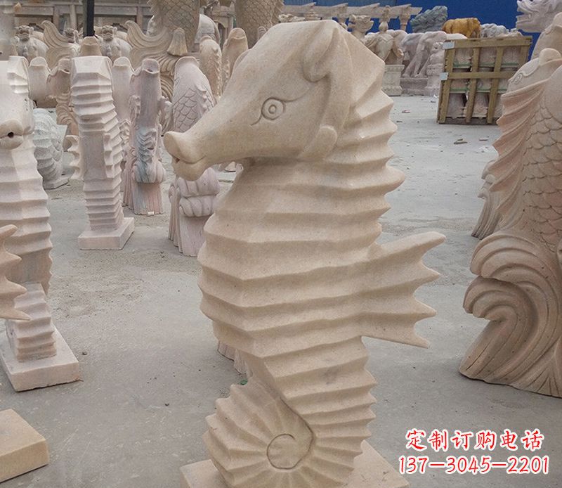 聊城海马石雕塑——精美的艺术美学