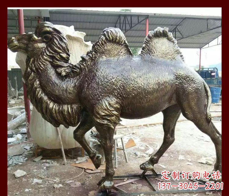 聊城双峰骆驼铜雕塑,精美绝伦