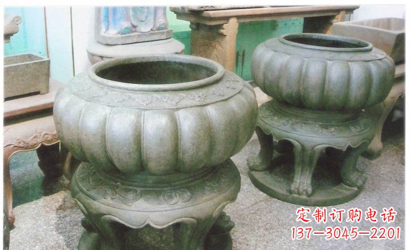 聊城公园水缸景观铜雕