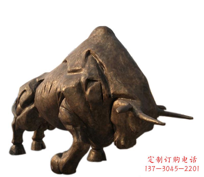 聊城铜雕独特的历史图案——拓荒牛雕塑