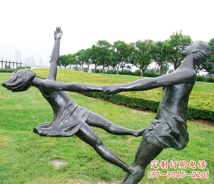 聊城中领雕塑定制风姿绰约的女孩铜雕