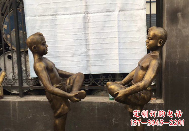聊城公园铜雕童年精美儿童雕塑