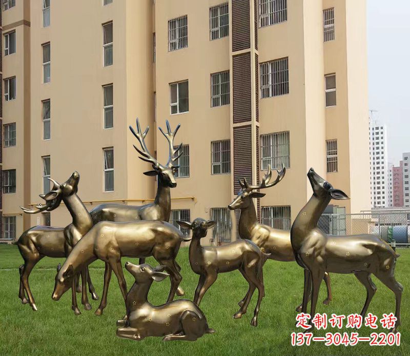 聊城高贵典雅的梅花鹿铜雕
