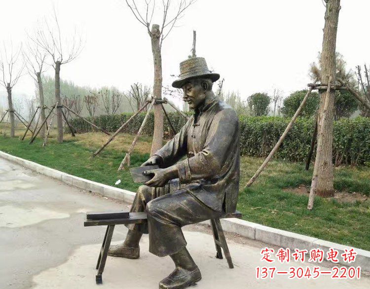 聊城铜雕老人雕塑