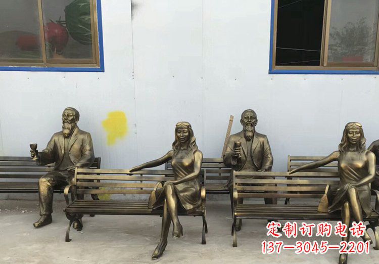 聊城唯美女性铜雕美女长椅
