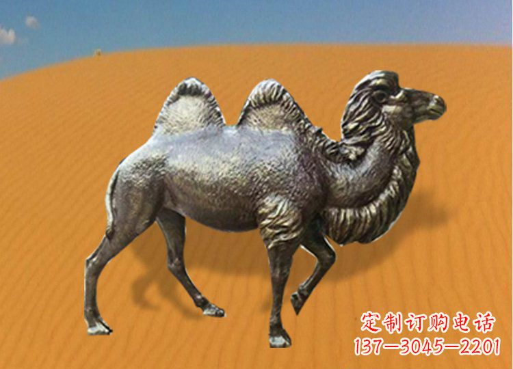 聊城公园装饰精美铜骆驼雕塑