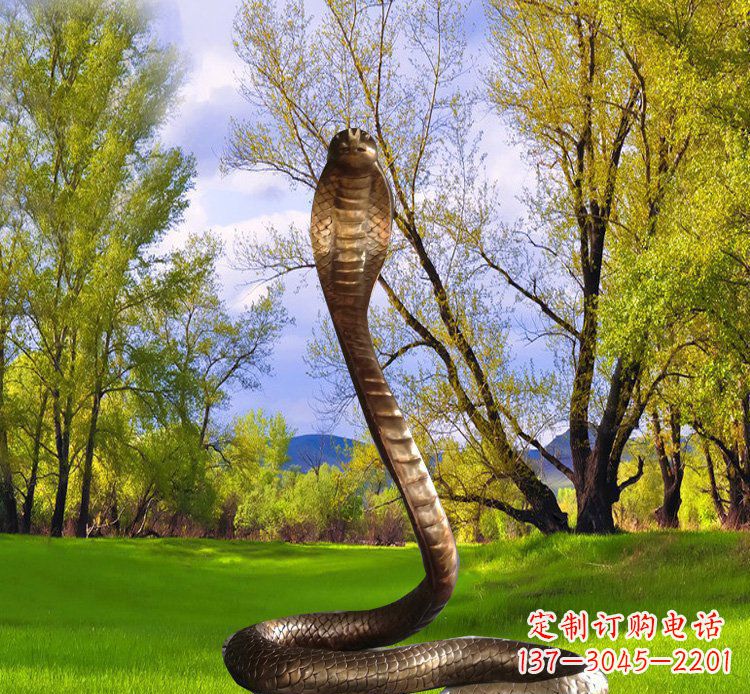 聊城铜质眼镜蛇动物雕塑
