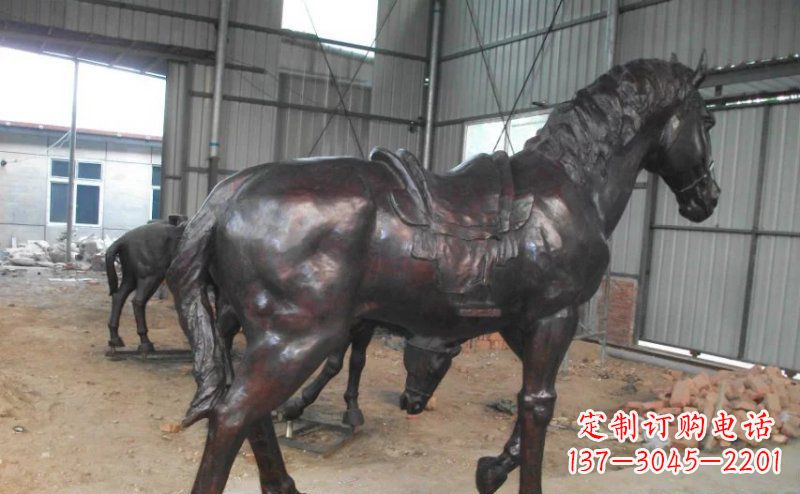 聊城公园铜马动物铜雕