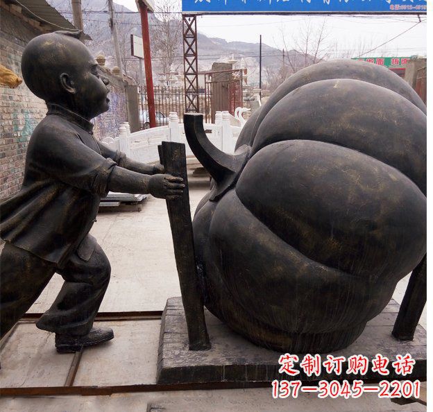 聊城精致男孩铜雕