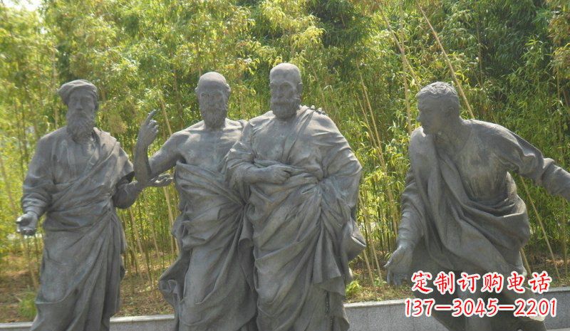聊城公园西方名人人物铜雕
