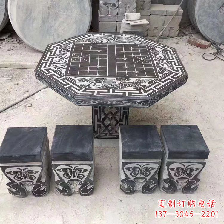 聊城公园象棋石桌凳