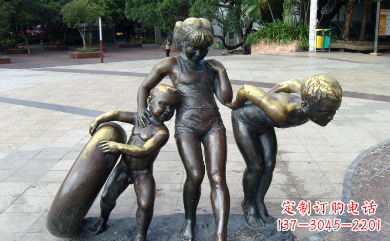 聊城浪漫情怀小孩铜雕