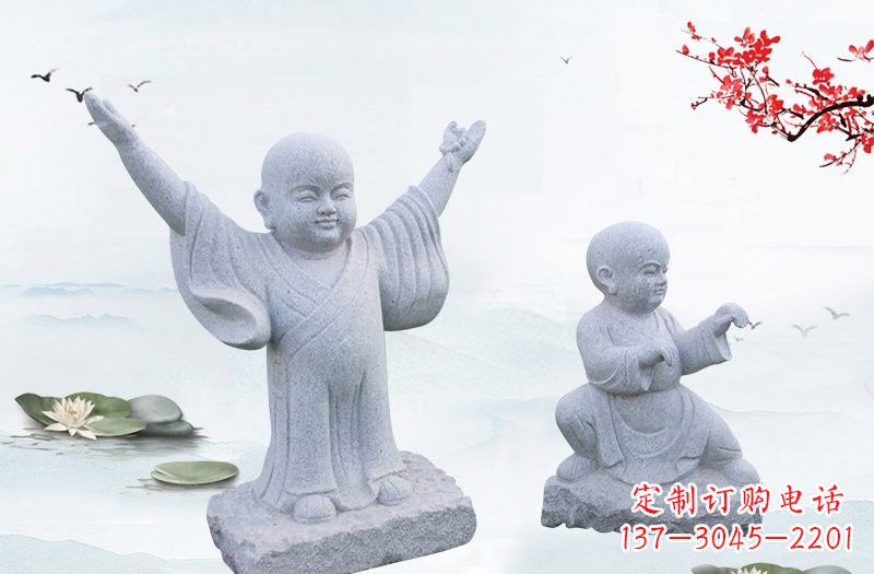 聊城中领雕塑精美的和尚石雕