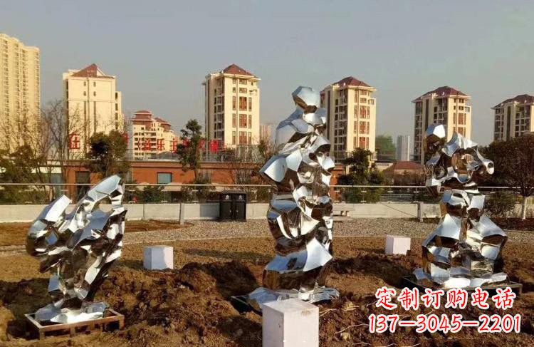聊城公园小区不锈钢太湖石雕塑