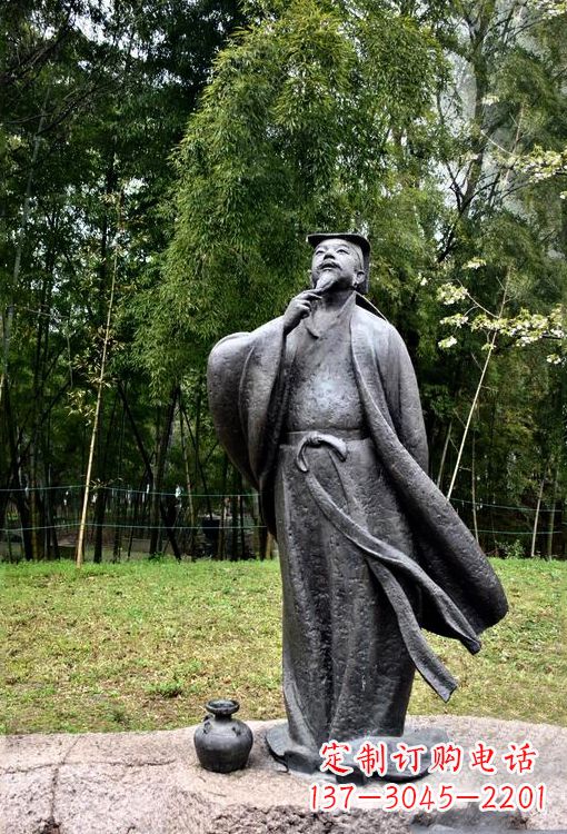 聊城诞生于中国古代传奇的雕塑——王羲之铸铜雕塑