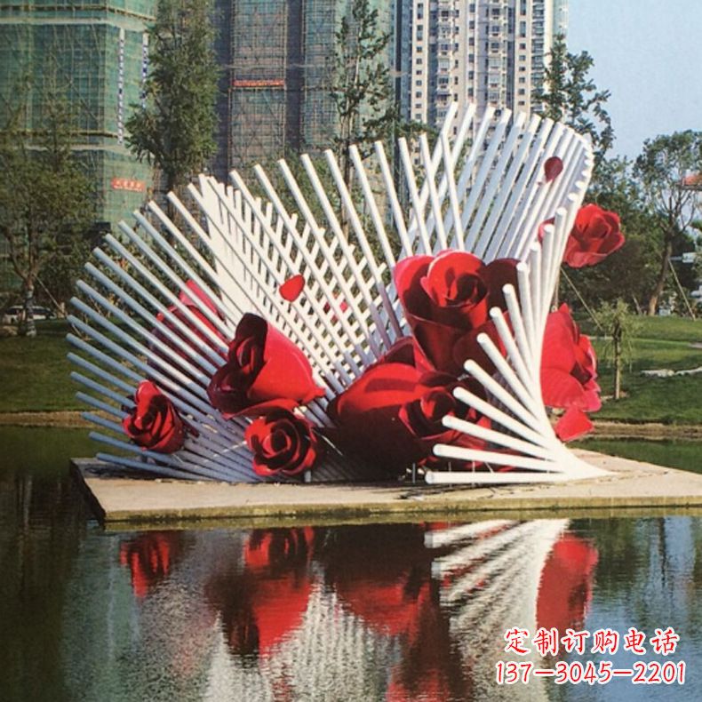 聊城玫瑰之美,不锈钢艺术雕塑