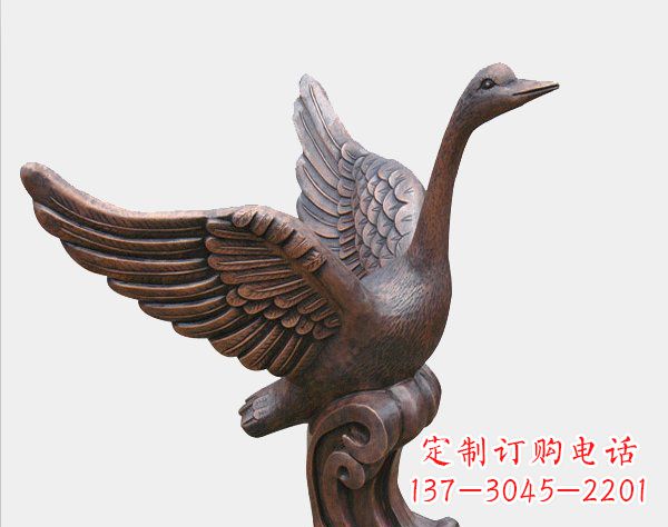 聊城中领雕塑铸造完美的天鹅铜雕