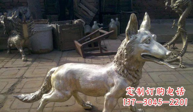 聊城铸铜小狗动物雕塑