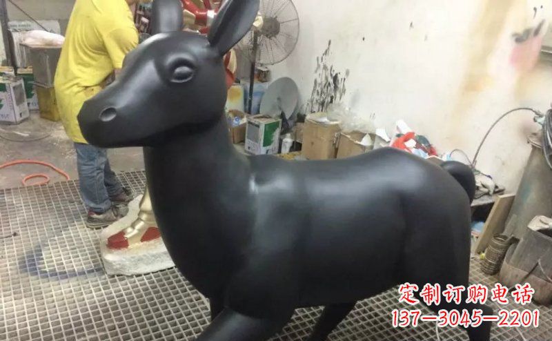 聊城公园铸铜小鹿动物铜雕