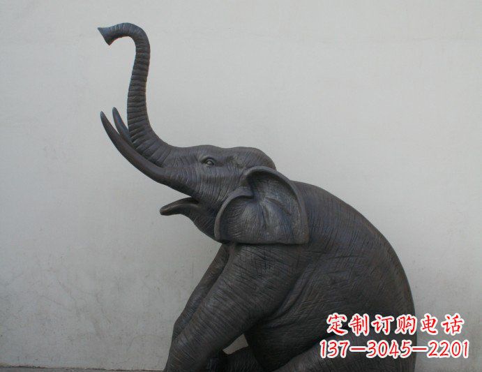 聊城铜雕大象喷水动物塑像
