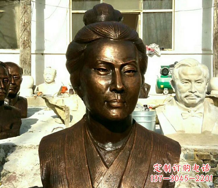 聊城传承经典,精美雕塑李清照胸像铜雕