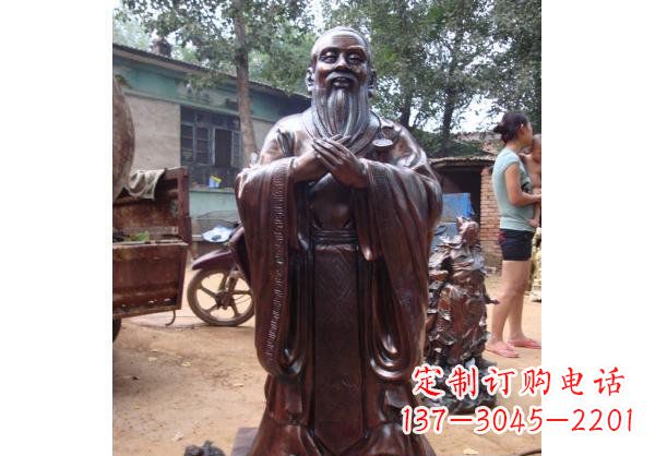 聊城人物雕塑精美玻璃钢仿铜雕塑——孔子系列