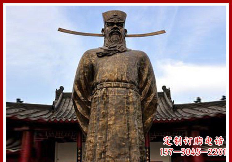 聊城古代历史人物包拯官员铜雕