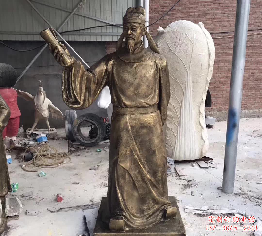 聊城古代李白铜雕